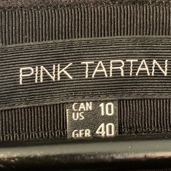 Pink Tartan short black jacket, EUC Sz 10, lots of detail, body con with stretch - Picture 2 of 16